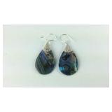 Sterling silver abalone drop earrings