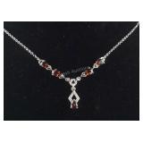 2.65ct Mozambique garnet 18-20in Sterling and