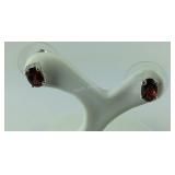 Sterling 1.07ct Mozambique garnet stud earrings