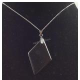 18in fine Sterling silver chain with 38.5ct