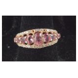 Rose Gold 925 Pink & White CZ Band (Missing 2