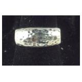 Hammered Silver Band Ring,  6.5 grams  Sterling