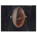 Vintage Amber Ring,  3.4 grams  Sterling Silver,