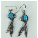 Artist Signed Southwestern Turquoise Feather