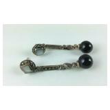 Vintage Black Onyx, Mother of Pearl & Marcasite