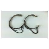 Stud Hoop Silver Chain Dangle Earrings,  12.3