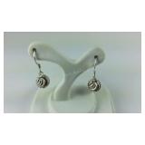 Diamond Cut Silver Ball Fish Hook Dangle