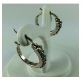 Lever back CZ Hoop Earrings,