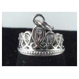 Tiara Charm,  1.5 grams  Sterling Silver,