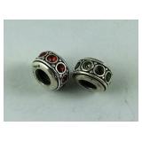 2 Charms: Red & Green,  4.7 grams  Sterling