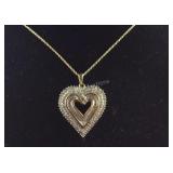 Over 1 Carat Total Genuine Diamond Heart Cluster