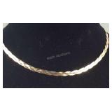 Tri-Tone 3 Row Braided Chain & Bracelet,  11.6