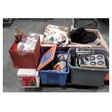 Skid lot: curtains, kitchenwares, Christmas