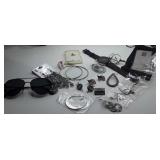 Costume jewelry,  sunglasses, flag pins, watch