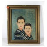 Brothers portrait painting on artist