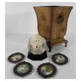 Decor group, happy buddha statue, four framed