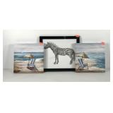 Wall art, alphabet zebra picture 17x15 and two