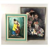 Clown art, original acrylic painting on artist