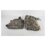 Military jacket, size XL, and camo tarp, seller