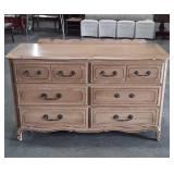 French Prov 6 Drawer Dresser with Mirror, note