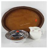 Home decor, includes large oval serving tray,