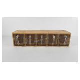 Glass and wood organizer, 24x7x6, please note one