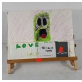 Art supplies, includes table top easel, paper and