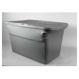 Large sterilite tote with lid, has damage, 29" ×