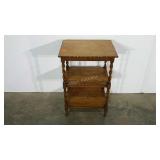 Three tier stand, features twisted carving, 27"