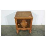 Decorative wheeled stand, 21" tall, interesting