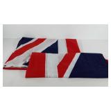 Two Union Jack flags, 98x60, both show wear,
