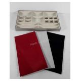 Jewelry organizer 11" x 17" and three velvet