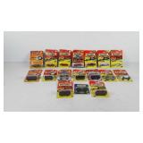 Seventeen matchbox cars in packaging, includes