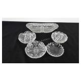 Glassware, includes cut glass low bowls dishes,