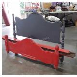 Bed, Painted 2 tone color, with side rails, full