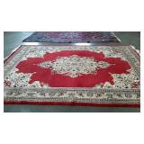 Room rug, 107 x 142, red with center medallion,