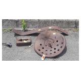 3pc Iron Works Lot, farm Implement seat with