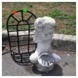 Two pc Gardening decor lot, iron wall planter