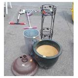 Gardening Accessories lot, 14" pottery planter,
