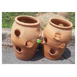 Pair of terracotta Hen and Chicks Flower Pots 16"