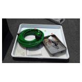 Hardware Group includes, water hose with sprayer,