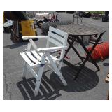 Two pc mismatched Outdoor Furniture lot, nice 30"