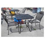 Nice 3pc Wrought iron Outdoor Table set, 2