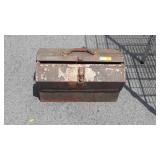 Old Farmers portable tool box with rustic bolts,