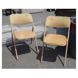 2 Folding Chairs, metal with vinyl seats