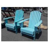 Pair of Outdoor lawn chairs, Beachy blue color,