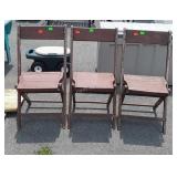 Three early wooden Folding Chairs in good usable