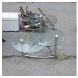 Three Tier 20" round shelf glass Table, each