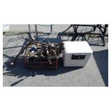 Tools lot, sentry safe no key, wire crate with