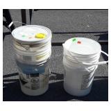 Five 5 gallon plastic Buckets